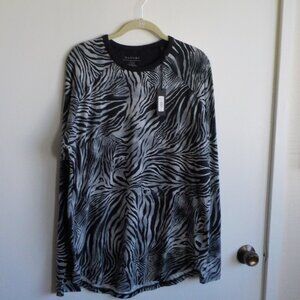LAST CHANCE - Natori Shirt Long Sleeve Black/white print Size Large (13)